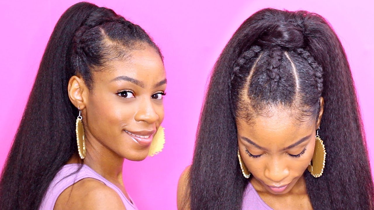 easy cornrows ponytail► natural hair protective styles