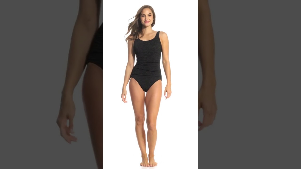 Penbrooke Krinkle Mastectomy Chlorine Resistant Empire One Piece Swimsuit | SwimOutlet.com
