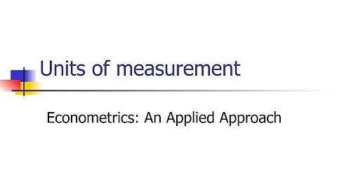 9.1 - Units of measurement