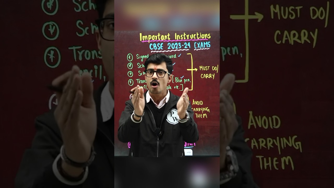 Important Instructions CBSE 2023-24 📚|| CBSE Admit Card || PW Foundation 