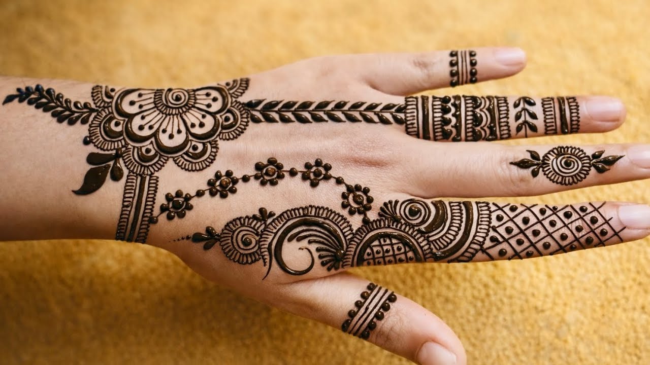 Very easy and latest mehndi design back side ll new attractive mehndi design ll mehndi design 