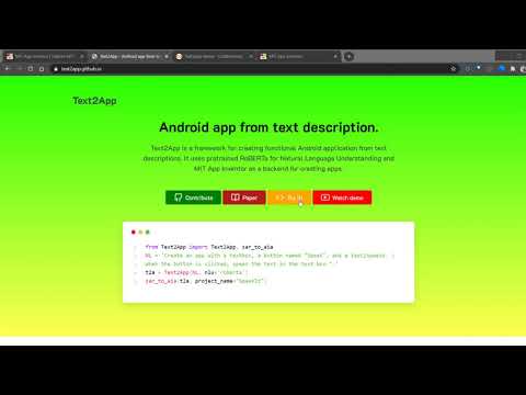 Text2App: creating mobile application from natural language text (demo)