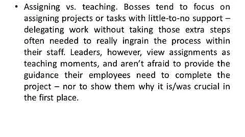 Mitchell G  Behm: 3 Differences between Bosses and...