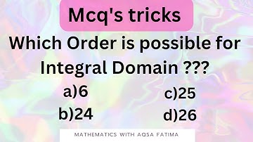 Order of integral domain | Possible Order of integral domain #mathematics #ppsc #maths #afmathe #af