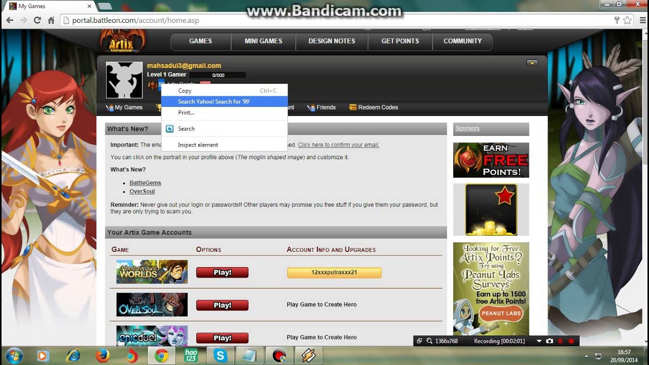 Cara Mendapatkan Artix Point Free YouTube