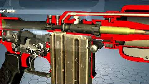 How does M16 work - 3D model animation