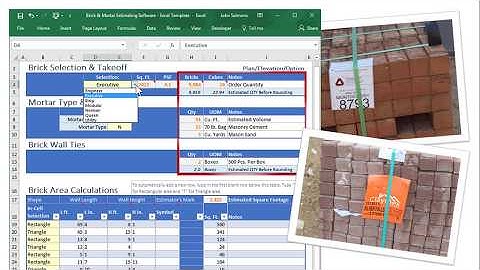 How To Estimate Bricks, Mortar and Wall Ties with Microsoft Excel