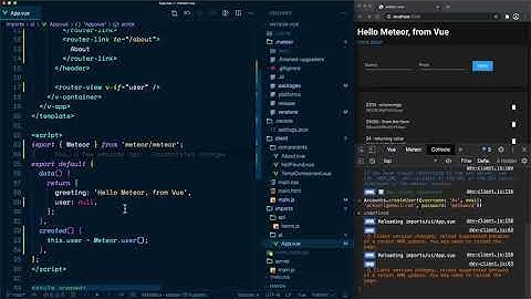 29: [Meteor + Vue] Log in and Log out