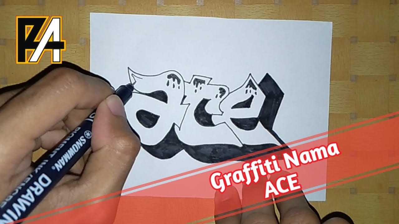  Graffiti Graffiti Nama ACE Sederhana YouTube