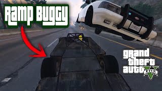 GTA 5 - CRAZY RAMP BUGGY CRASHES | POLICE GETAWAY