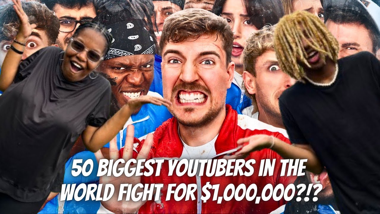 Mr.Beast Brought Out 50 Of The Biggest YouTubers to Compete For $1 ...