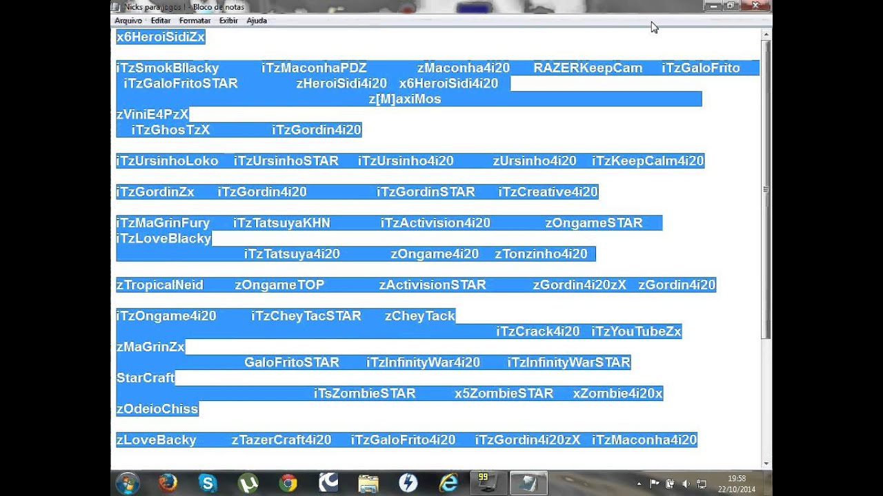 NICKS PARA JOGOS (2014) YouTube