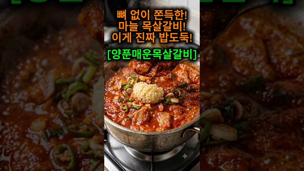 뼈 바를 필요 없는 극강의 쫀득함! 마늘 폭탄 목살갈비찜 만들기 🧄🥩 레시피 숏폼 썸네일