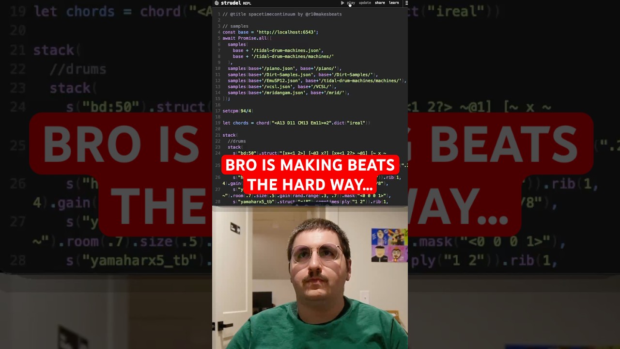 bro is making beats the hard way… 