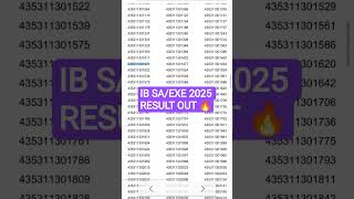 IB SA/EXE 2025 RESULT OUT 🔥#result #motivation #trending