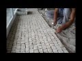 Hand made cobblestone cut and Portuguese pavement laying techniques Roc2c