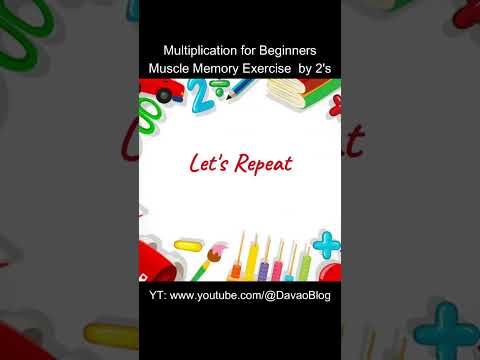 How to Memorize the Multiplication Table? MUSCLE MEMORY EXERCISE (Multiplication by 2's)