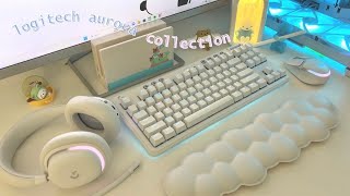 logitech aurora G715 wireless mechanical keyboard and G735 headset unboxing (ft. tokyotreats)