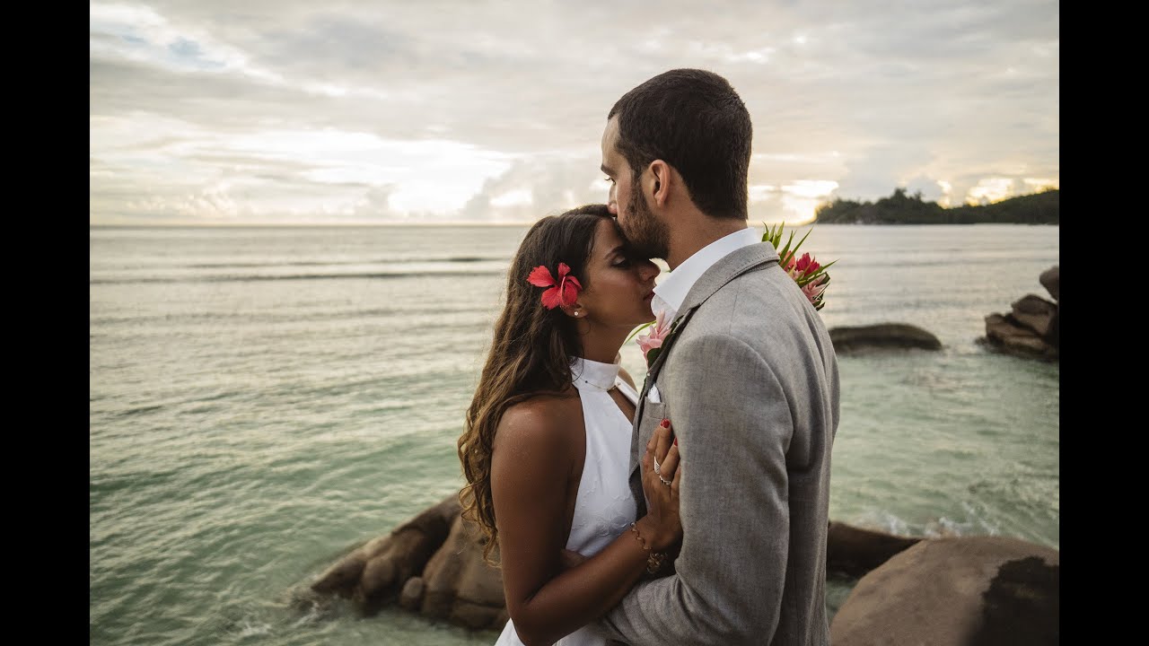 Romantic Sunset Beach Wedding at Kempinski, Seychelles | cinematic Highlight Film of Yara & Rida