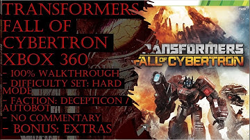 Transformers Fall of Cybertron Xbox 360 (Hard) 100% Walkthrough Extras (No Commentary)