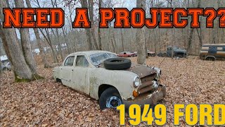 1949 Shoebox Ford in a private junkyard  #junkcarwilly #explore #junkyard #keepbeingyou #ford