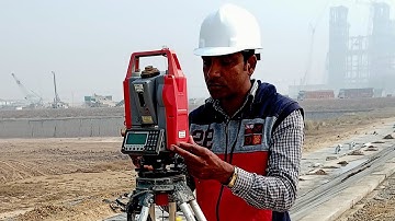 site surveying work  By total station machine Pentax