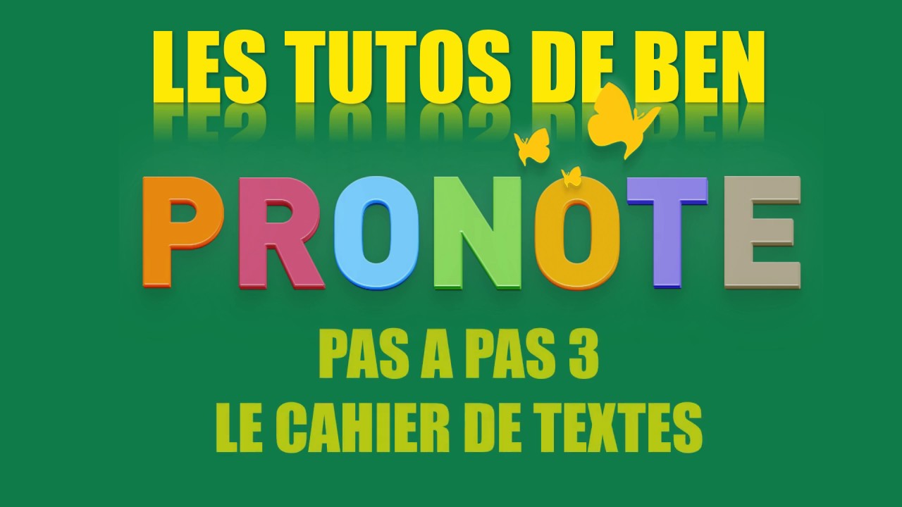 Pronote pas à pas 3 Le cahier de textes  YouTube