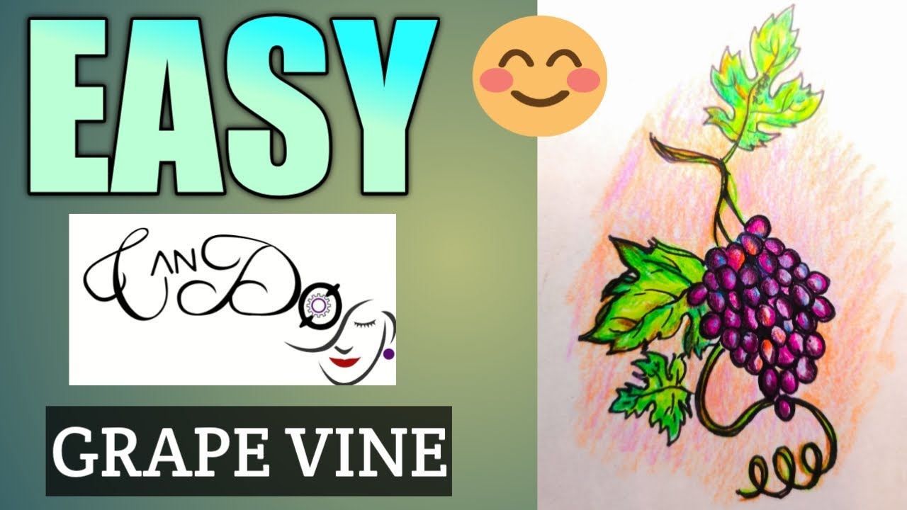 Grape Vines  Vine drawing, Grape drawing, Grape painting