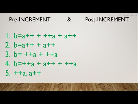 Pre and Post-increment