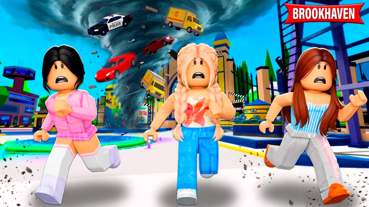 SOBREVIVEMOS AO MAIOR TORNADO NO PARQUE! | Historinhas Brookhaven RP | Roblox