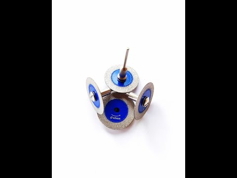 Алмазний диск діаметром 50 мм вакуумне паяння для гравера, дремелю + тримач, видео 1