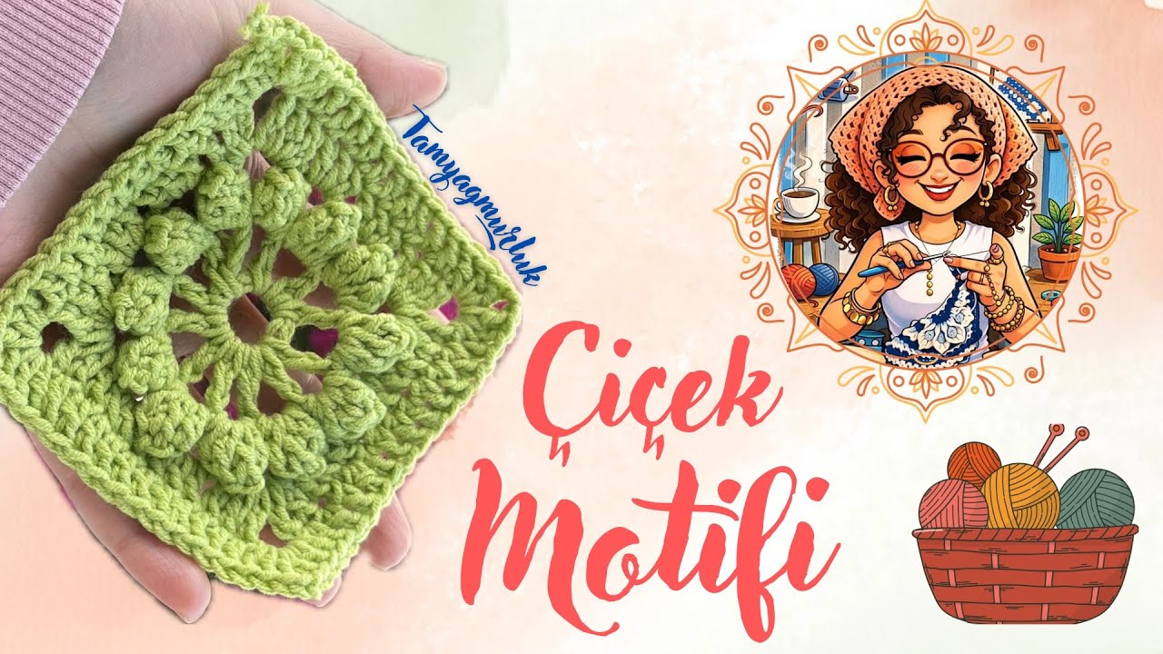 Yarım Saatte Çiçek Motifi Örelim  #crochet #knitting #crocheting #örgü  