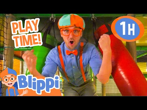 Blippi Visits an Indoor Playground (Kids Club) | 1 HOUR OF BLIPPI TOYS | Educational Videos for Kids