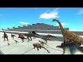 All dinosaurs speed race. Climb on the pyramid course! | Animal Revolt Battle Simulator