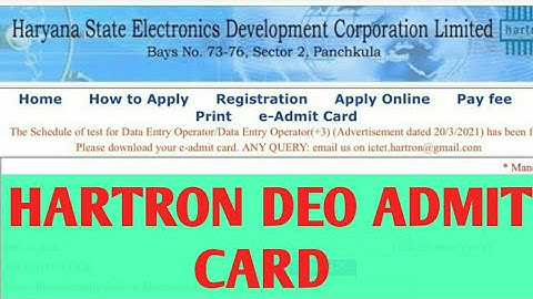 Hartron Data Entry Operator Admit Card Downlaod 2021| How To Download Hartron Deo Admit Card 2021