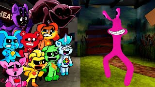 All Different Characters Smiling Critters VS Pink Rainbow Friends Friday Night Funkin' Mod