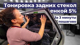 Тонировка задних стекол пленкой 5% автомобиля Haval M6 пошагово