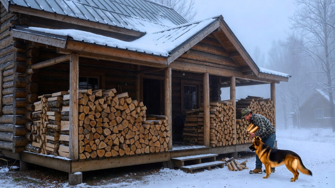Neighbors Laughed When He and His Dog Built a Firewood Shed Around the House—Until the Ice Cold Hit