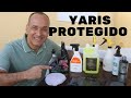 Toyota Yaris protegido e brilhando. Aplicação passo a passo de produtos profissionais.