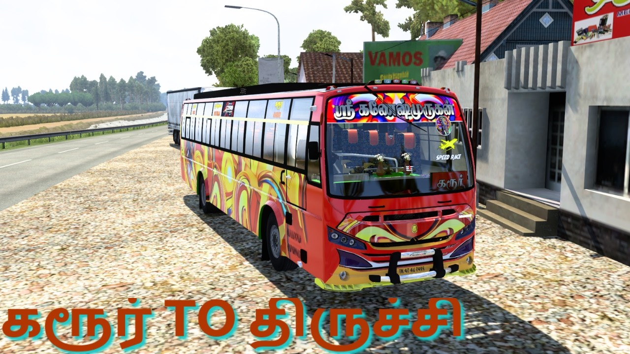 KARUR TO TRICHY TRIP - TN PRIVATE BUS Euro Truck Simulator 2