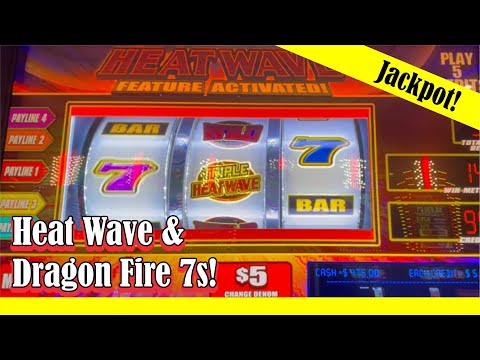 🌟JACKPOT! 🌟 Dragon Fire 7s with Bonus Wheel & Heat Wave Slot Machines! 🕶
