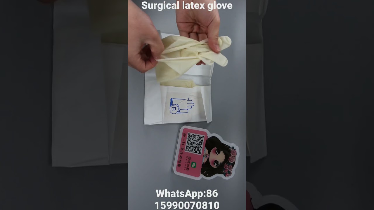 Disposable Sterilized Medical Surgical Safety Examination Latex Powdered Gloves 