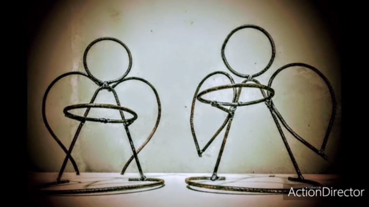 HERRERIA ARTISTICA Centro de mesa angel porta velas para comunion. how to make. #DIY  #DIYARTMETAL