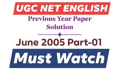 NTA UGC NET ENGLISH June 2005 Paper 2 Part-01 | AKSRajveer | Literature Lovers
