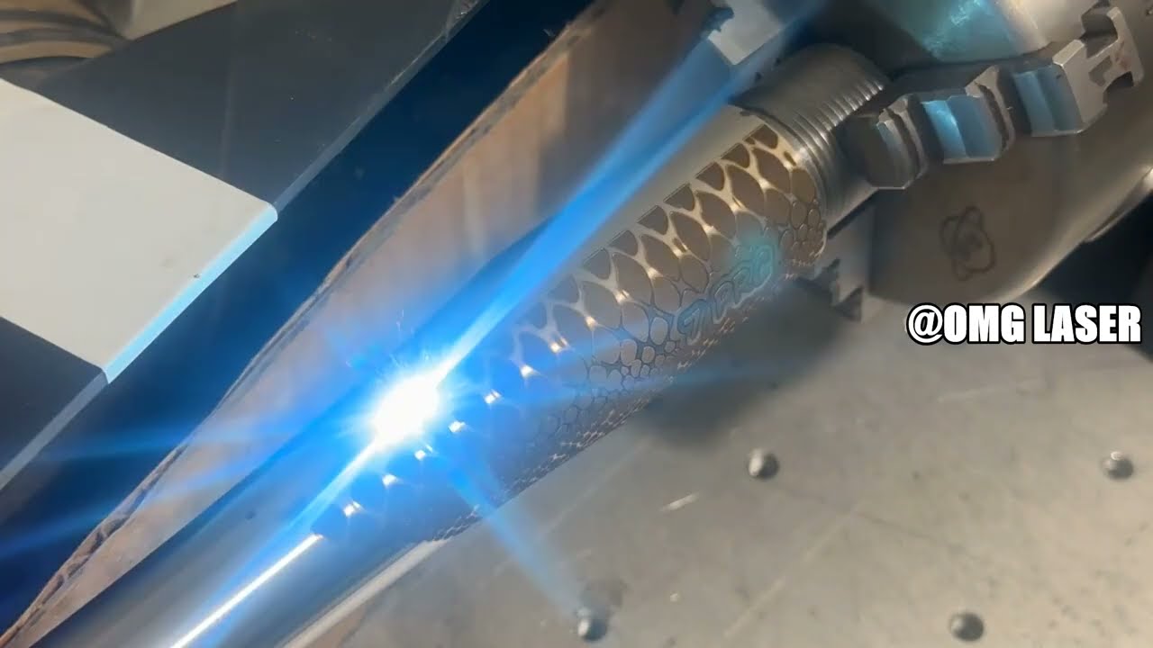 OMG Fiber Laser Engraver Rotary Engraving