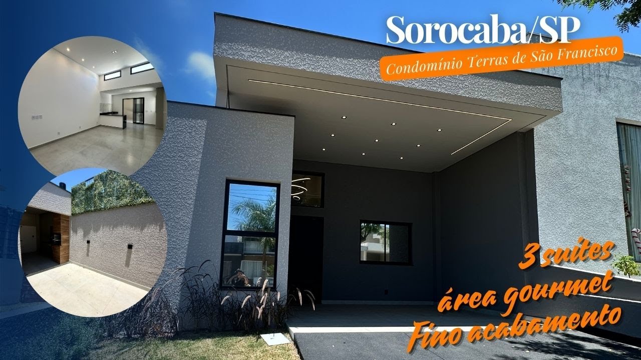 Sorocaba/SP- Condomínio Terras de São Francisco - 3 suites, área gourmet e muito mais!