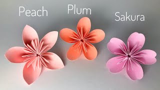 Peach Plum Sakura How to make paper cherry blossom