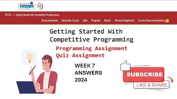NPTEL Getting Started with Competitive Programming Week 7 Programming Assignment, Quiz Solution 2024