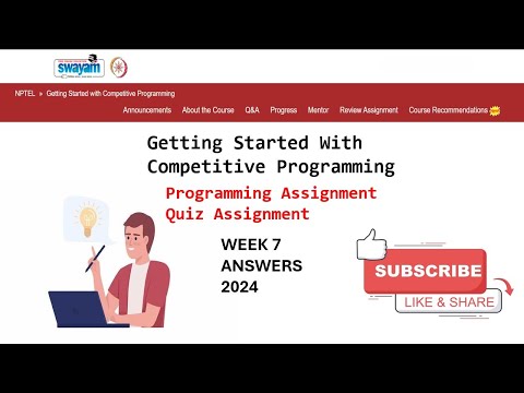 NPTEL Getting Started with Competitive Programming Week 7 Programming Assignment, Quiz Solution 2024