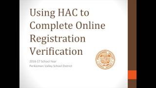 Online Registration Verification Tutorial